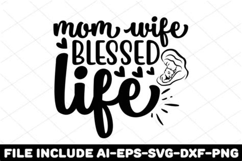 Mom Wife Blessed Life Graphic By Print Ready Store · Creative Fabrica