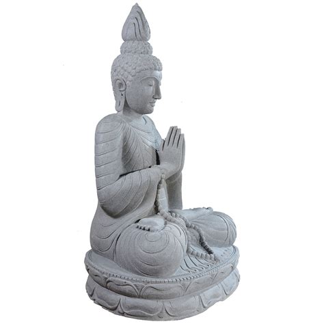 Large Stone Garden Statue Of A Buddha In Full Lotus Position Statues