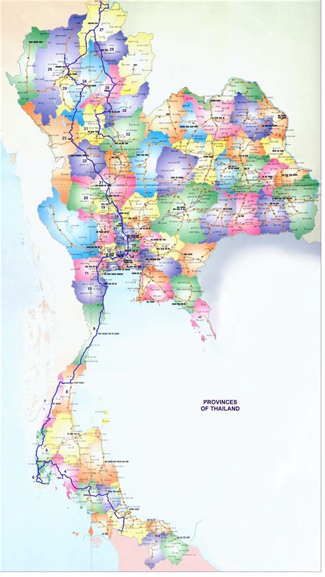 Large Detailed Road And Administrative Map Of Thailand Thailand Large Detailed Road And