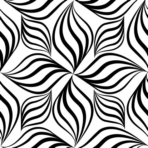 Abstact seamless pattern. Floral line swirl geometric ornament 588704 ...