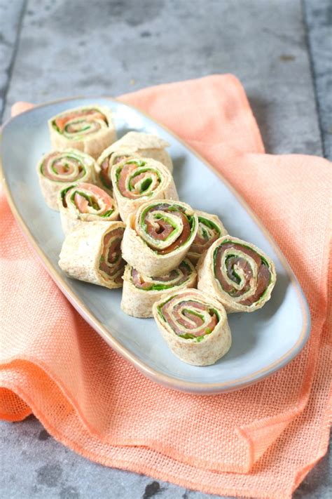 Recept Wrap rolletjes met zalm spinazie en roomkaas