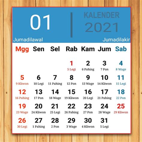 Kalender Jawa April 1999