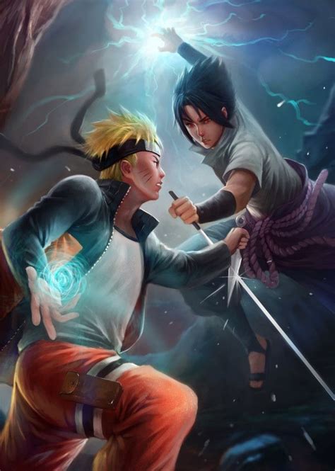 Displate Poster Naruto And Sauske By Nopeys Naruto Uzumaki Sauske