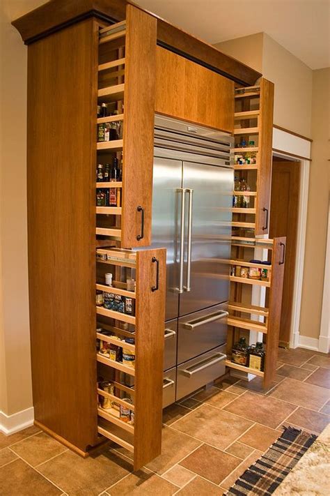 Are you remodeling your kitchen and need cheap diy kitchen cabinet ideas? Built In Kitchen Pantry Around Refrigerator 15 | Kitchen ...