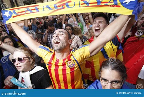 A Man Celebrates That Catalonia Declared Independence From Spain