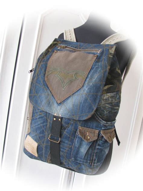 Unisex Denim Backpack Jeans Backpackhandmade Backpack Etsy Denim