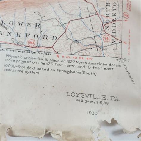 Loysville Pa Pennsylvania Topography Quadrangle Map 1930 Us Geological