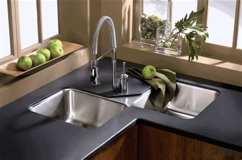 Double Modular Kitchen Sink Types With Black Table Combination