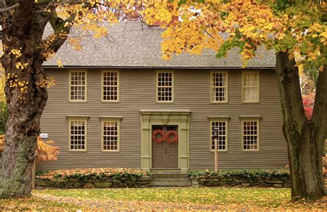 1745 New England Home In Autumn Colonial Exterior Colonial House