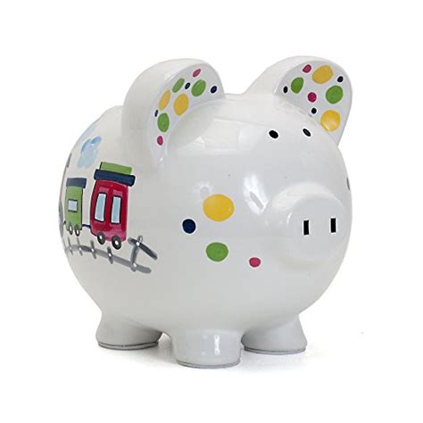 Child To Cherish Ceramic Piggy Bank For Boys Train Pricepulse