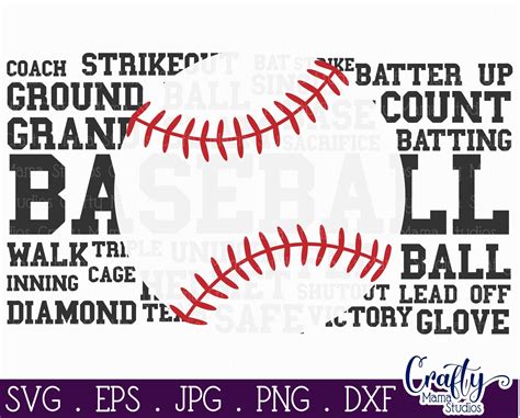 Baseball Words Svg Baseball Svg Sports Svg By Crafty Mama Studios