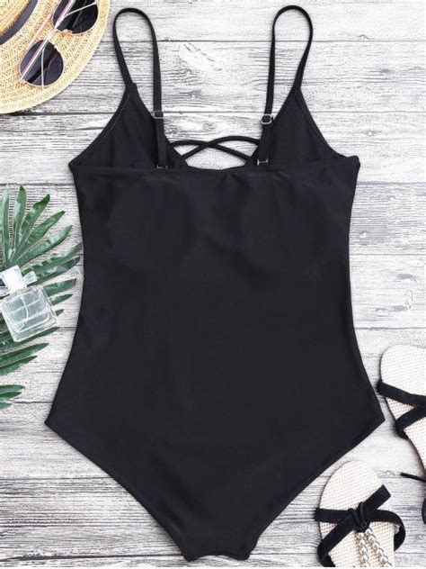 Shaping Crisscross Plunge One Piece Swimsuit Plunging One Piece