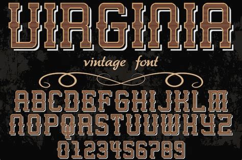 Premium Vector Vintage Alphabet Font Design Virginia