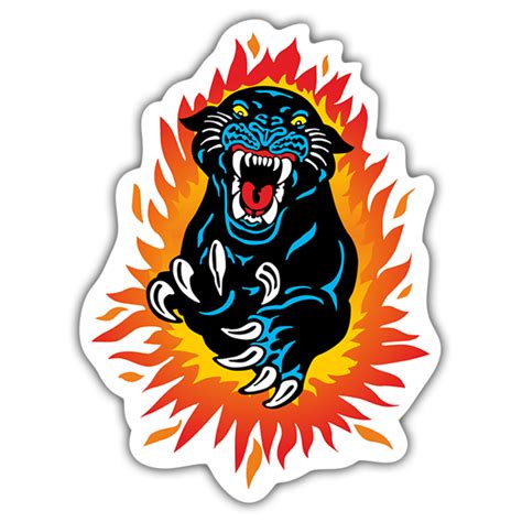 Sticker Panther Flames