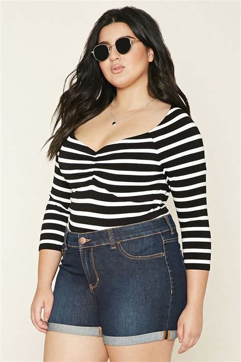 Forever 21 Forever 21 Plus Size Ruched Stripe Top Plus Size