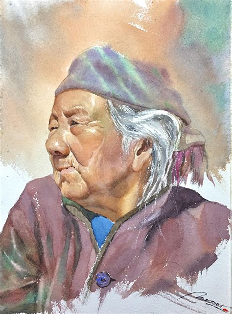 Old Woman Watercolor Painting By Me Rsomethingimade