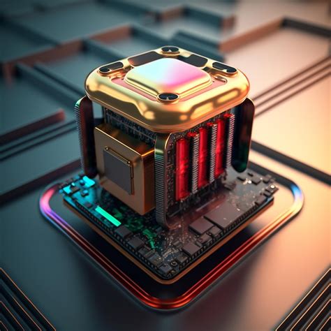 Premium Photo Multicoloured Futuristic Cpu And Processor