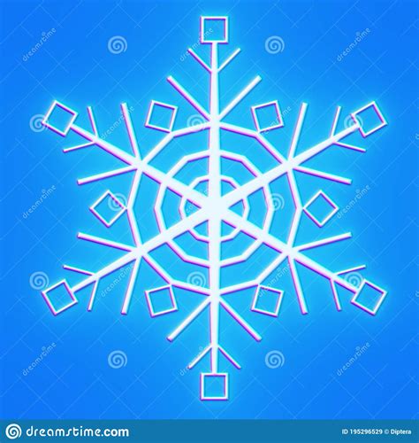 3d Render Of Beautiful Bright Glowing Snowflake Stock Illustration ...