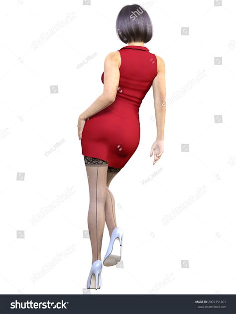 Sexy Secretary Mini Skirt Stockingbeautiful Girl Stock Illustration