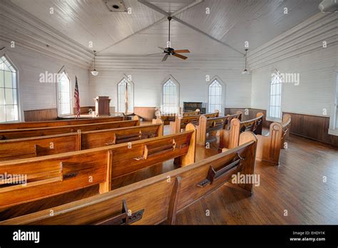 Interior Of A Historic Church In The Dothans Landmark Park Stock Photo