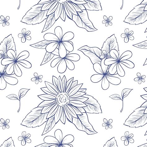 Free Vector Hand Drawn Engraving Floral Pattern