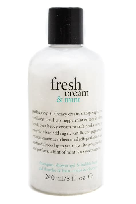 Philosophy Fresh Cream And Mint Shampoo Shower Gel And Bubble Bath 8 Fl