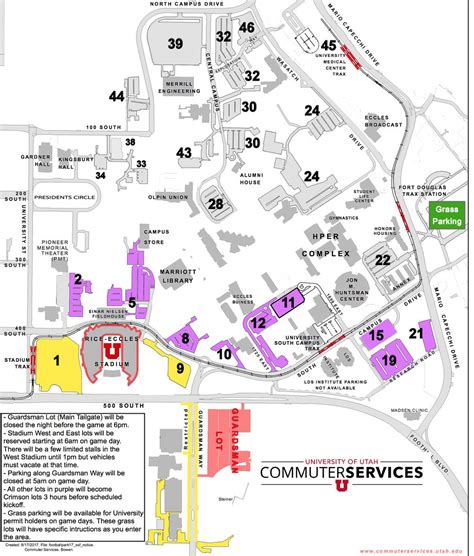 University Of Utah Parking Map Gadgets 2018