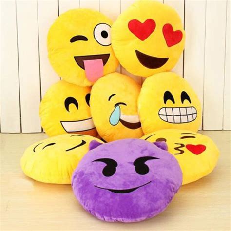 Soft Round Emoji Smiley Emoticon Cushion Pillow Home Sofa Decor Multi Styles New