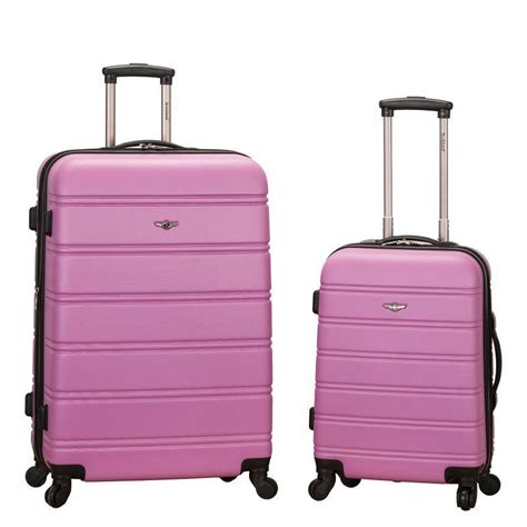 Rockland Luggage F225 2 Piece Expandable Spinner Set Pink F225 Pink
