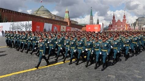 People In Russia Gather On Streets To Watch Victory Day Parades In