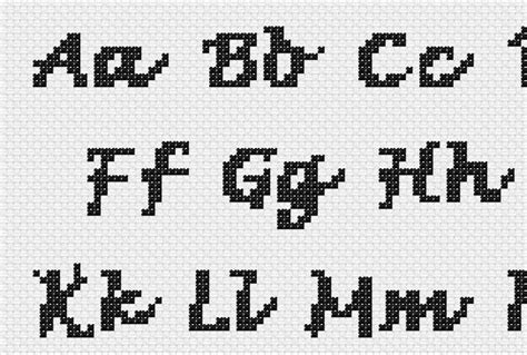 Cursive Cross Stitch Alphabet Pattern Modern Cross Stitch Letters