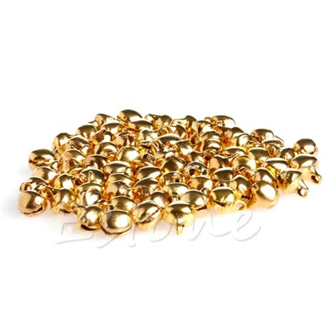 100pc Small Bell Jewelry Charms 6mm Bead Findings Gold Mixed Color