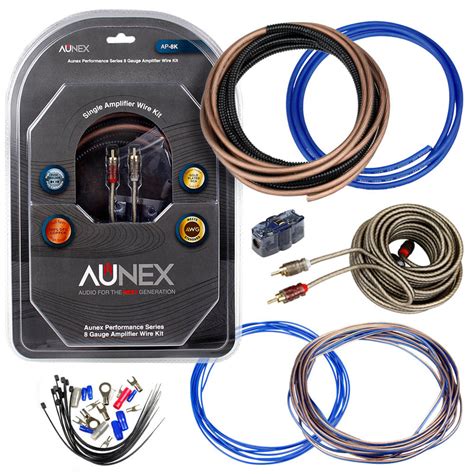 Aunex 8 Gauge Amplifier Wiring Kit 100 Copper Ofc Complete Install Se