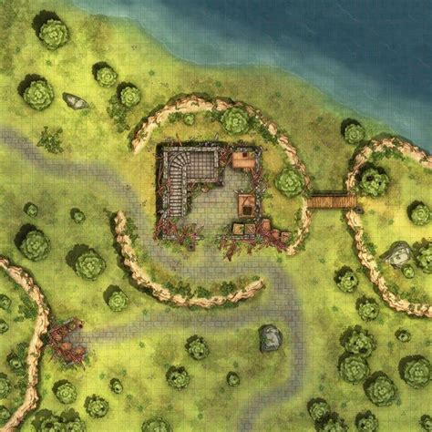 Wildfire Battle Map 40x40 Dndmaps Fantasy City Map Tabletop Rpg