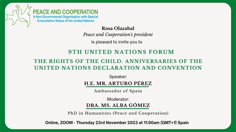 Invitation 9th United Nations Forum The Rights Of The Child
