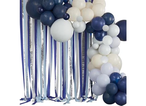 Blue And Silver Streamer Backdrop