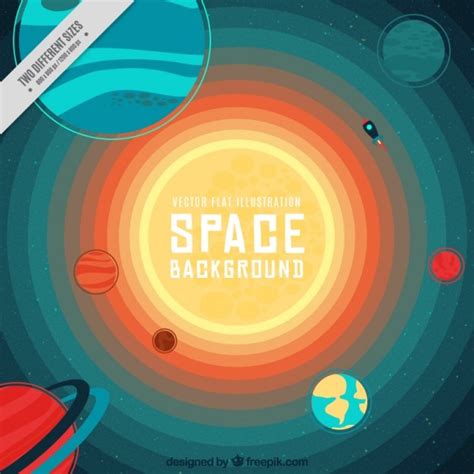 Free Vector Flat Space With Circles Background