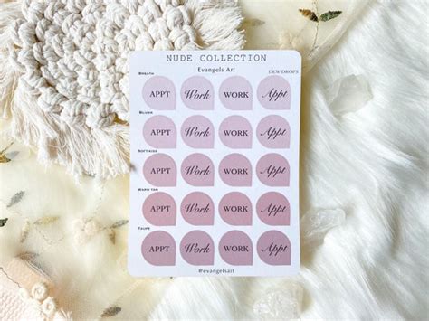 Paper Party Supplies Stickers Nude Stickers Planning Stickers Sheet