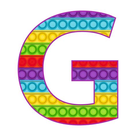 Premium Vector Bright Letters Simple Dimple Pop It Rainbow Color Letter G