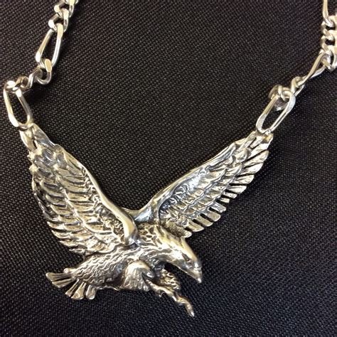 Solid Sterling Silver Eagle Pendant On Chain 26