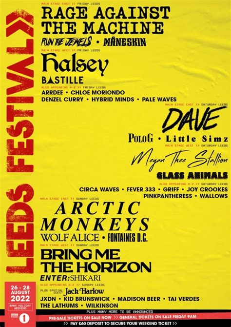 Leeds Festival Line Up Announced Heres Where You Can Get