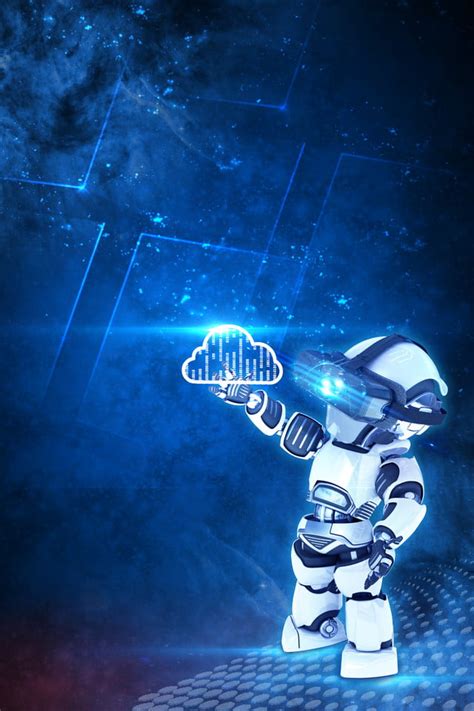 Technology Robot Robot Background Cloud Wallpaper Image For Free