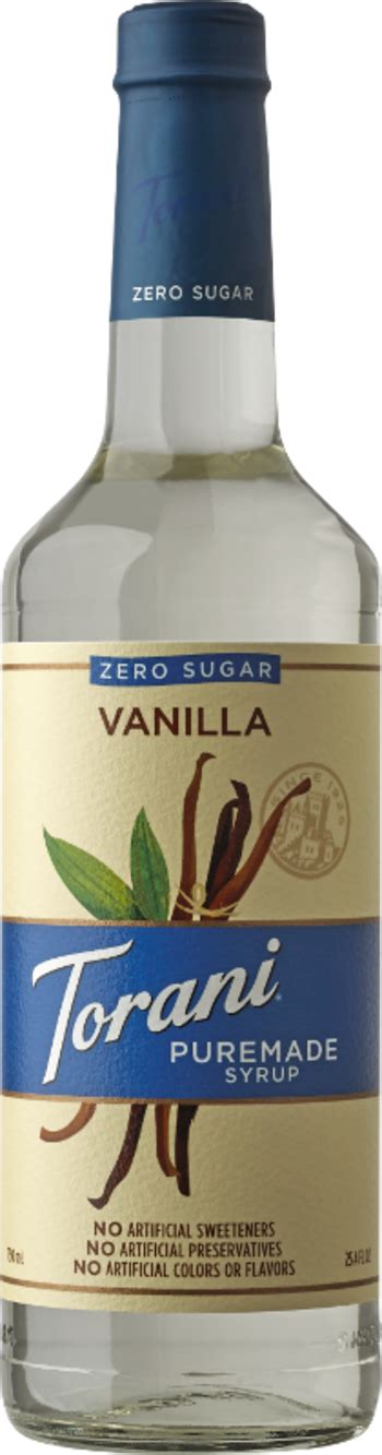 Puremade Zero Sugar Vanilla Syrup Torani