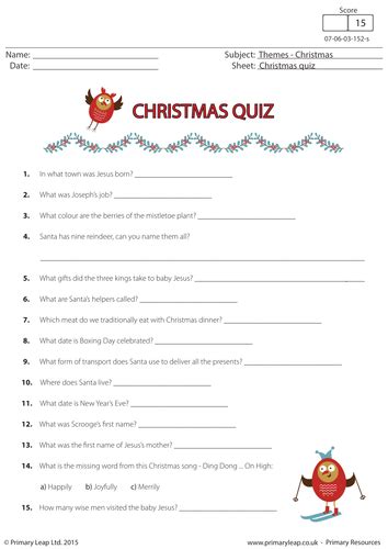 Christmas Fun Quiz Teaching Resources