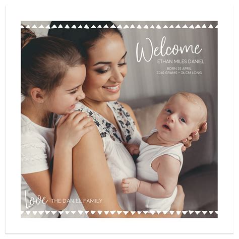 Charming Border Birth Announcement Cards