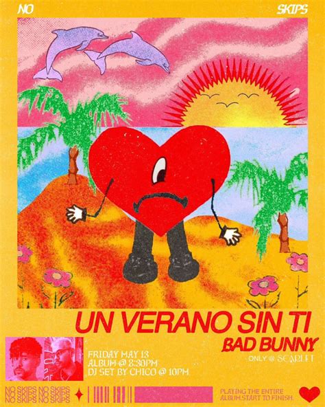 Bad Bunny Un Verano Sin Ti Retro Tracklist Album Cover Poster No Frame Canvas
