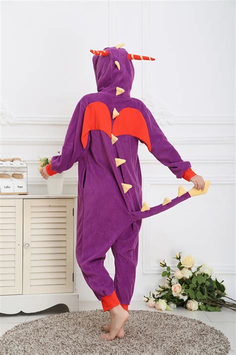 Unisex Adult Purple Spyro Dragon Costume Kigurumi Pajamas Cosplay