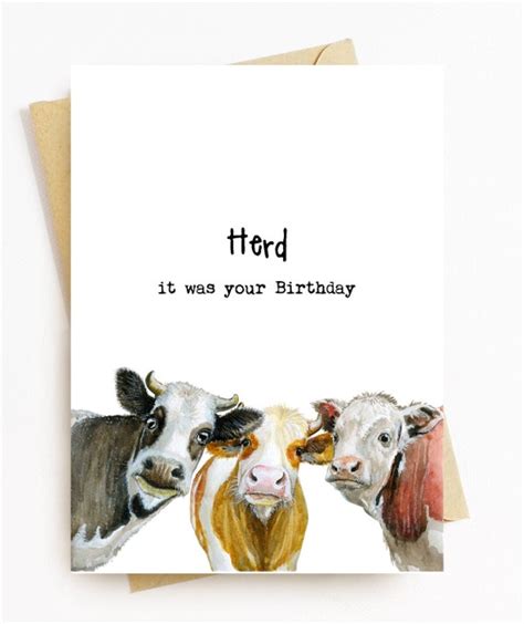 Birthday Pun Farmer T Cow Card Cow T Cow Ts Cow Print Cow Pun