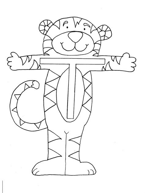 T Tiger Alphabet Coloring Pages Coloring Book