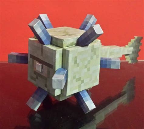 Papercraft Elder Guardian Paper Crafts Minecraft Mini Figures